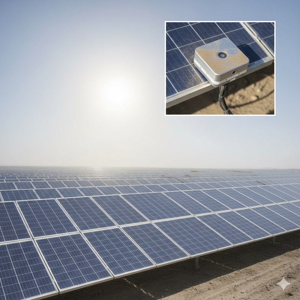Utility-scale PV plant with dust haze