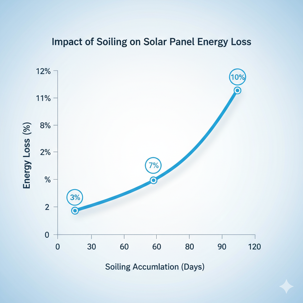 Energy loss vs. soiling accumulation